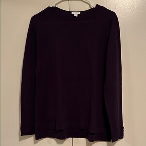 J. Jill Purple merino wool Sweater size small  READ small hole under label